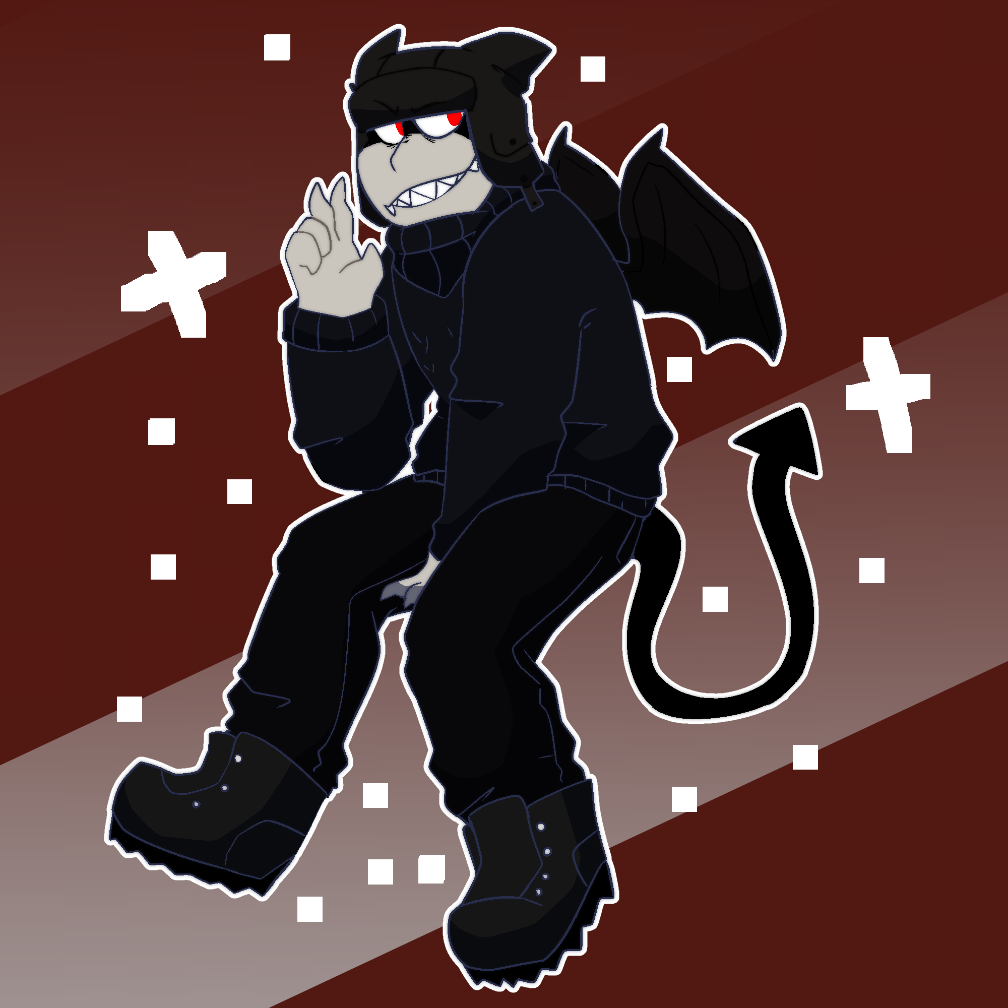 Febuary 2022- Art of my persona at the time, Cadaver. I don't use him anymore, though.
